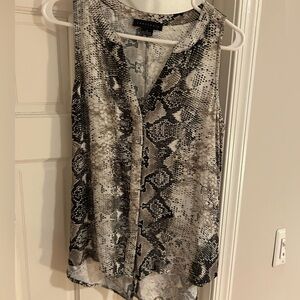 Sanctuary Snake Print Sleeveless Top - Black and Gray